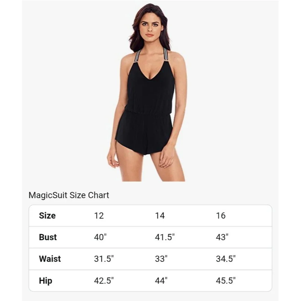 Miraclesuit Magicsuit Black Swimsuit 12 Gaby Swim Dress One-Piece Striped Strap - Picture 11 of 11